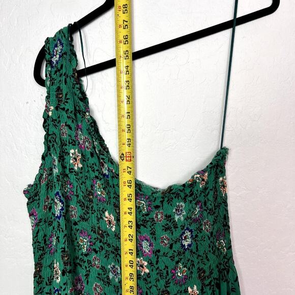 Knox Rose Dress Women's Plus XXL Green One Shoulder Aline Smocked Tiered Floral - Picture 4 of 11